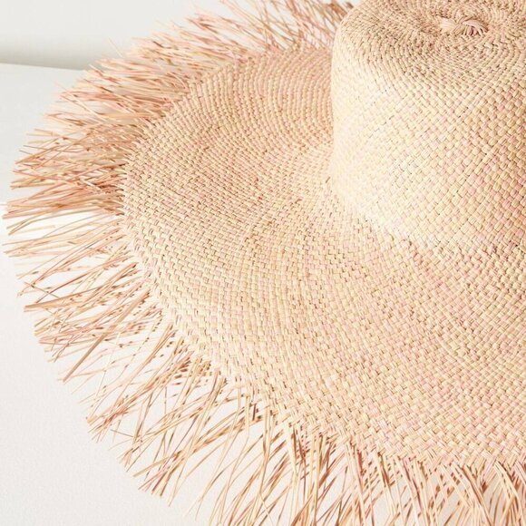 New Eugenia Kim Valentina Frayed Edge Palm Straw Adjustable Nude/Multi Sun Hat main image 7